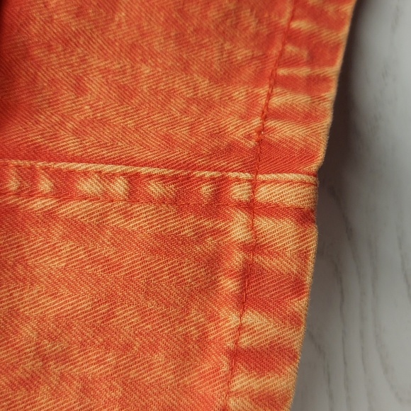 Oli & Hali Orange Acid Wash Short Cargo Style Mini Shorts 7-Pockets Womens Large - Picture 8 of 12